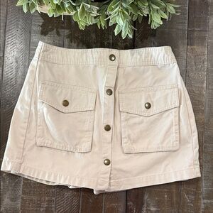 Forever 21 Beige Denim Cargo Mini Skort- Size Medium